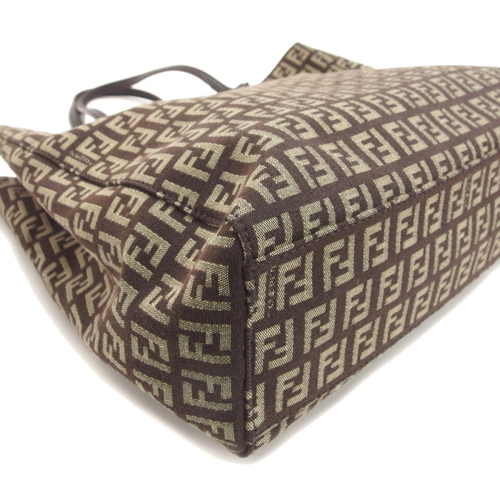 フェンディ FENDI ズッキーノ ブラウン カーキ キャンバス レザー ミニ