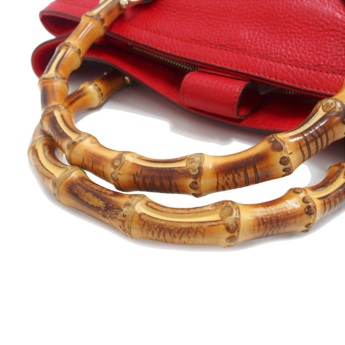 GUCCI/グッチ】 バンブー 282317 トートバッグ レザー 赤 レディース