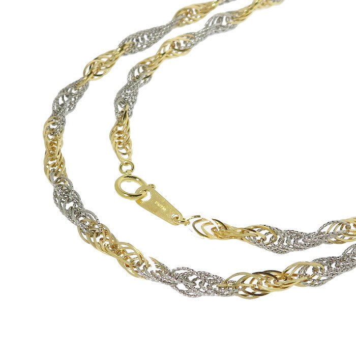 K18 × Pt850 コンビ スクリュー チェーン ネックレス 現状品