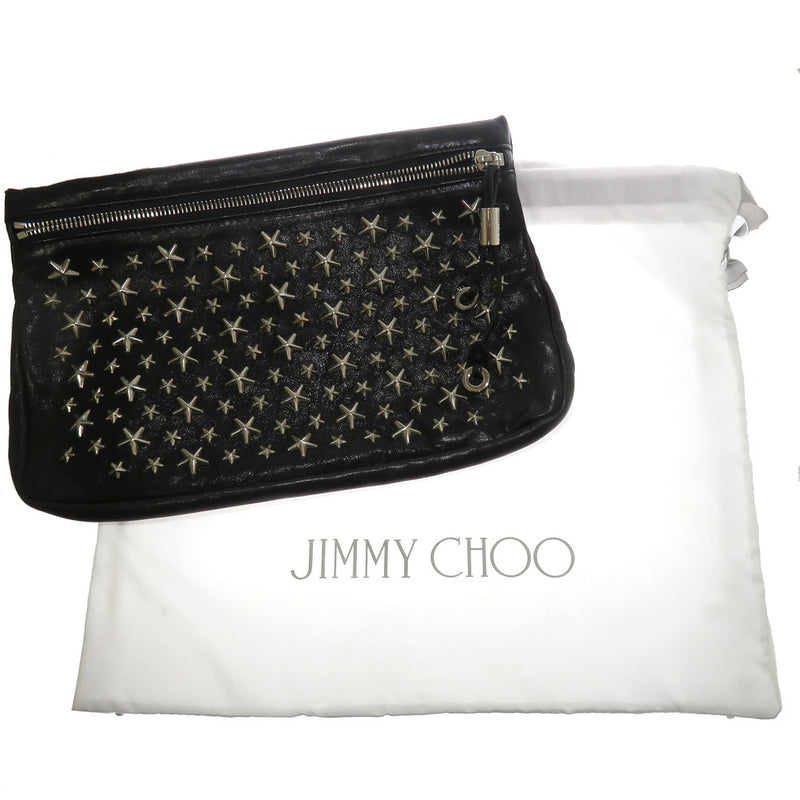 JIMMY CHOO/ジミーチュウ】 スタースタッズ クラッチバッグ レザー 黒