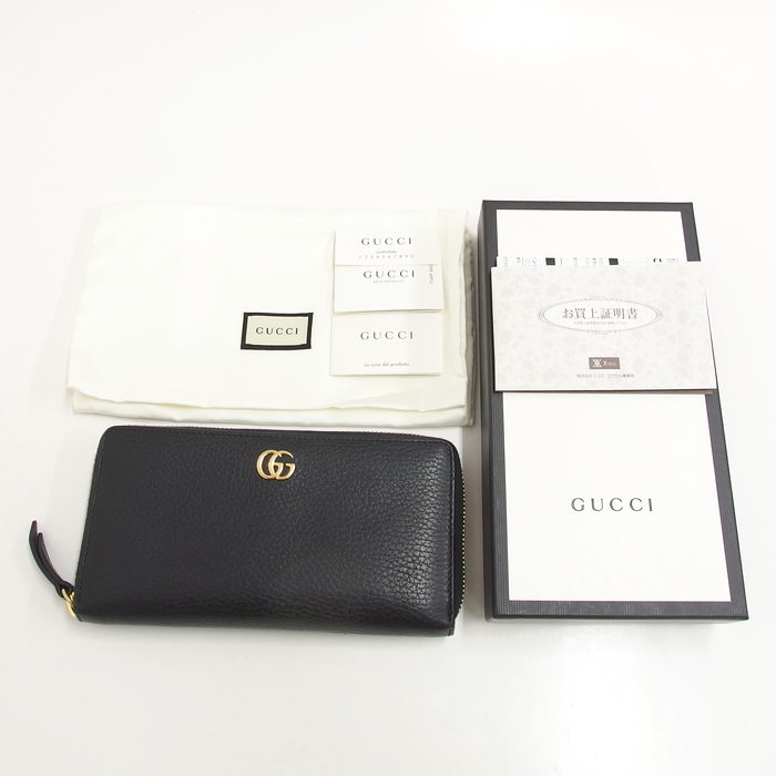 GUCCI/グッチ】 GGマーモント 456117 ラウンドファスナー 長財布 