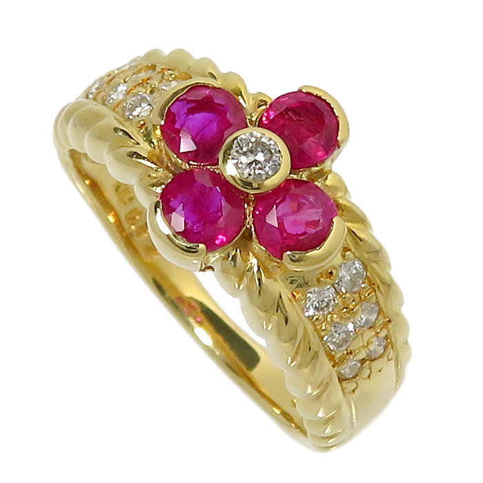 12号 仕上げ済 花/フラワー ルビー 0.82ct ダイヤモンド 計0.18ct リング・指輪 K18ゴールド 18金 5.0g レディース
【中古】【真子質店】




【TYx】