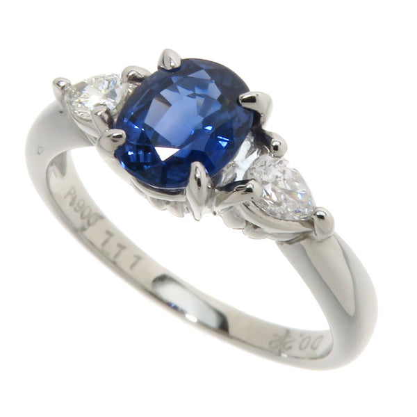 12号 一粒　(ペアシェイプ） サファイア 1.11ct ダイヤモンド 計0.22ct リング・指輪 Pt900プラチナ 4.3g シルバー ブルー レディース
【中古】【真子質店】




【MaYMa】