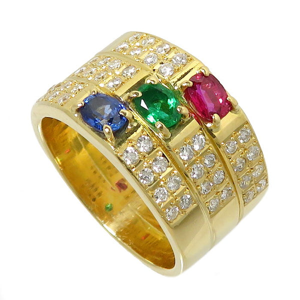 13.5号 仕上げ済 幅広 ルビー 0.26ct エメラルド 0.21ct サファイヤ 0.29ct リング・指輪 K18ゴールド 18金 13.7g レディース
【中古】【真子質店】




【SIMa】