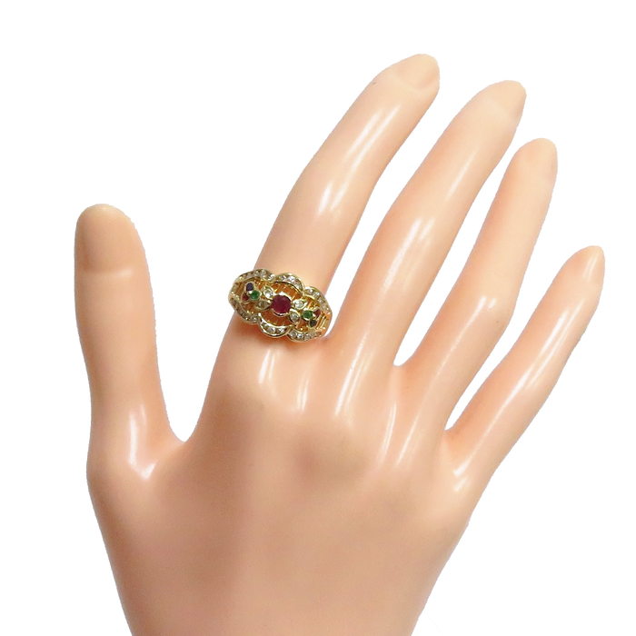 10号 ルビー 0.35ct エメラルド 0.04ct サファイア 0.05ct リング・指輪 K18ゴールド 18金 5.0g レディース
【中古】【真子質店】




【TYx】