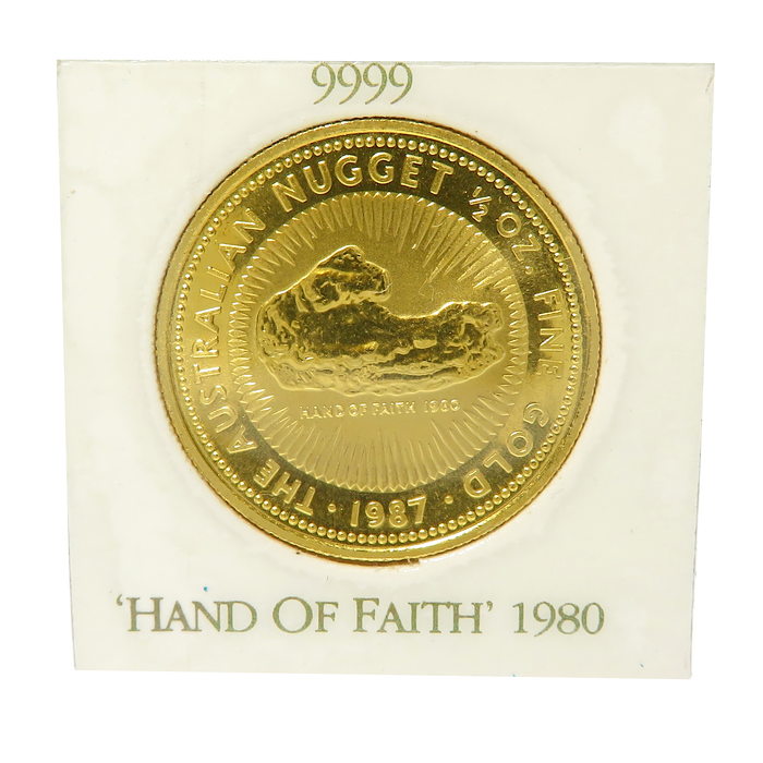 ナゲット金貨 1/2oz オーストラリア 1987年 エリザベス二世 - 貨幣