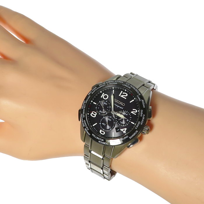 SEIKO セイコー ブライツ 20周年記念限定 ソーラー電波 メンズ 腕時計 チタン 黒文字盤 替えベルト付 SAGA295 / 8B92-0AY0