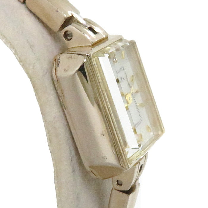 【agete/アガット】 1911 ダイヤ0.02ct 腕時計/シルバー(GPメッキ) クオーツ シェル文字盤 レディース
