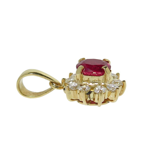 ルビー 0.53ct ダイヤモンド 計0.29ct ペンダントトップ K18ゴールド 
