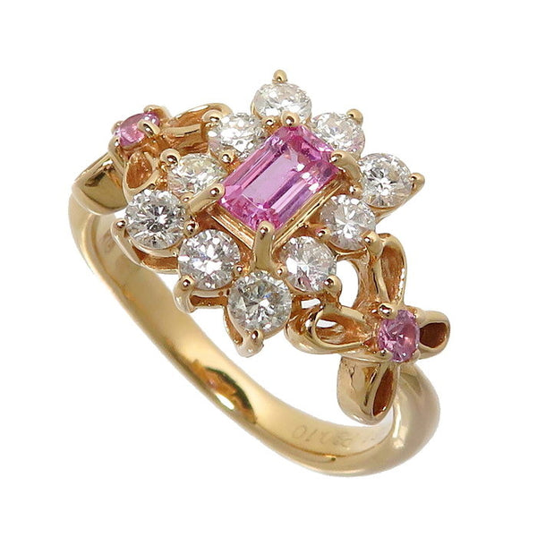 11号 ピンクサファイヤ（中央） 0.39ct ピンクサファイヤ 計0.10ct ダイヤモンド 計0.61ct リング・指輪 K18PGピンクゴールド 18金 4.6g レディース
【中古】【真子質店】【NN】




【DKMa】