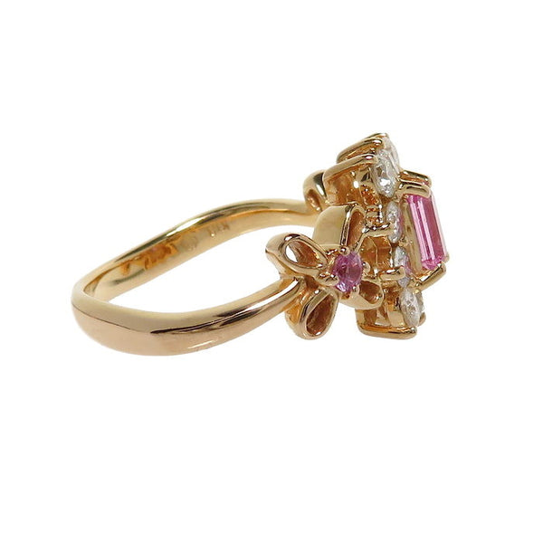 11号 ピンクサファイヤ（中央） 0.39ct ピンクサファイヤ 計0.10ct ダイヤモンド 計0.61ct リング・指輪 K18PGピンクゴールド 18金 4.6g レディース
【中古】【真子質店】【NN】




【DKMa】