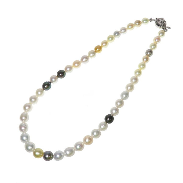 ★★最終特価品 南洋マルチパール 白蝶真珠8.00～10.5ｍｍ 黒蝶真珠 ネックレス シルバー 50.9g 44.5cm レディース
【中古】【真子質店】【NN】




【ITI】