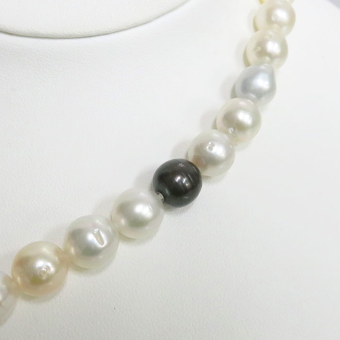 ★★最終特価品 南洋マルチパール 白蝶真珠8.00～10.5ｍｍ 黒蝶真珠 ネックレス シルバー 50.9g 44.5cm レディース
【中古】【真子質店】【NN】




【ITI】