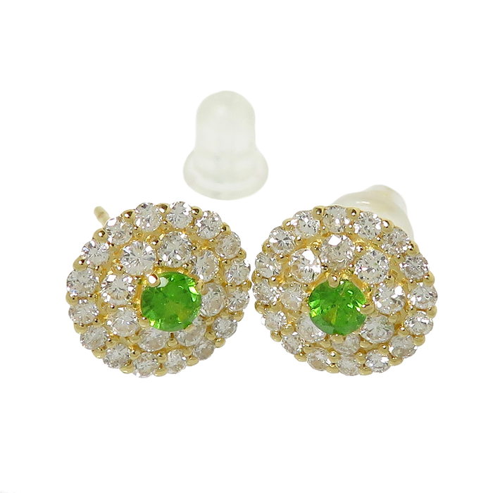 ダイヤモンド 計0.30×2ct デマントイドガーネット 0.090/0.105ct 