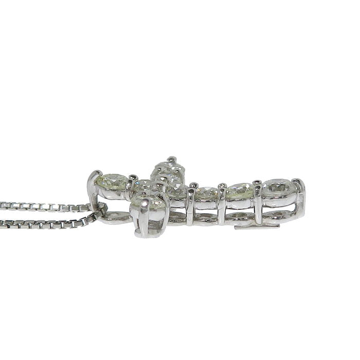 クロス/十字架 ダイヤモンド 計0.65ct ネックレス Pt850プラチナ/Pt900
