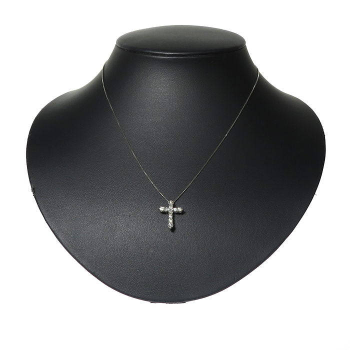 クロス/十字架 ダイヤモンド 計0.65ct ネックレス Pt850プラチナ/Pt900