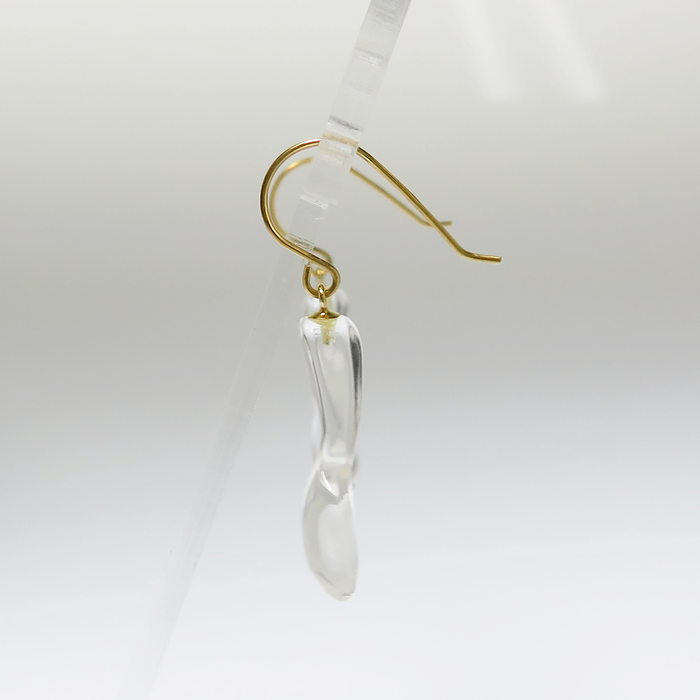 未使用・展示品 スプーン 水晶 ピアス K18ゴールド 18金 1.0g 