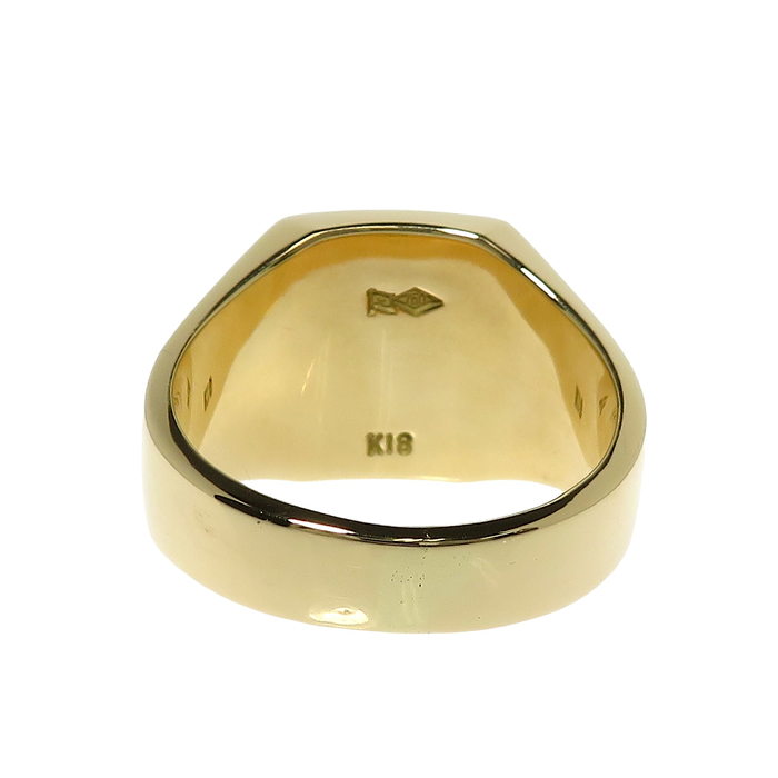 18号 仕上げ済 印台 リング・指輪 K18ゴールド 18金 19.0g ユニ