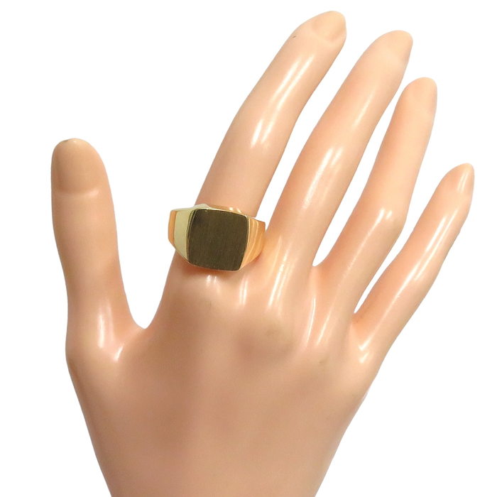 18金　印台リング　美品 18号 仕上げ済 印台 リング・指輪 K18ゴールド 18金 19.0g ユニ
