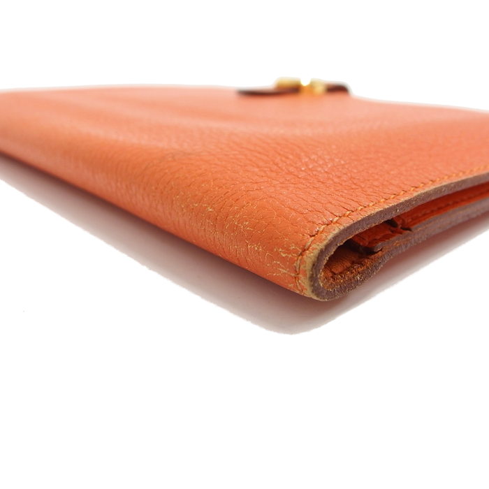 HERMES/エルメス】 ドゴンGM 長財布 トリヨンクレマンス オレンジ×GP