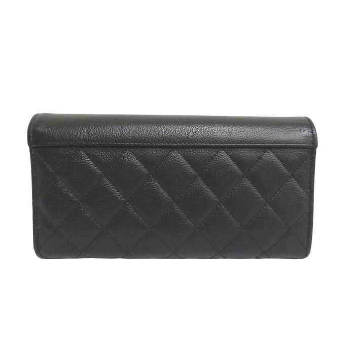 【CHANEL/シャネル】 A84426 ダブルココ ココマーク 長財布 27番台 レザー ブラック レディース【中古】【真子質店】【GD】,  【MiYS】