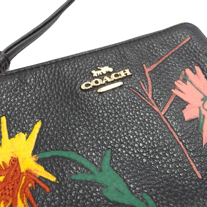 COACH/コーチ】 C5991 バスキア コラボ ポーチ レザー 黒 レディース