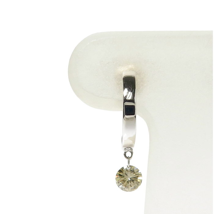 フープ ダイヤモンド 0.18×2ct ピアス K18WGホワイトゴールド 18金 1.5 