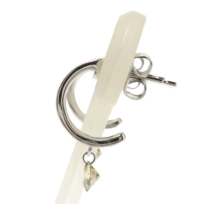 フープ ダイヤモンド 0.18×2ct ピアス K18WGホワイトゴールド 18金 1.5 