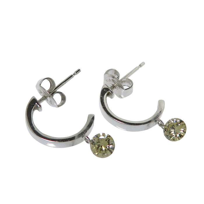 フープ ダイヤモンド 0.18×2ct ピアス K18WGホワイトゴールド 18金 1.5 