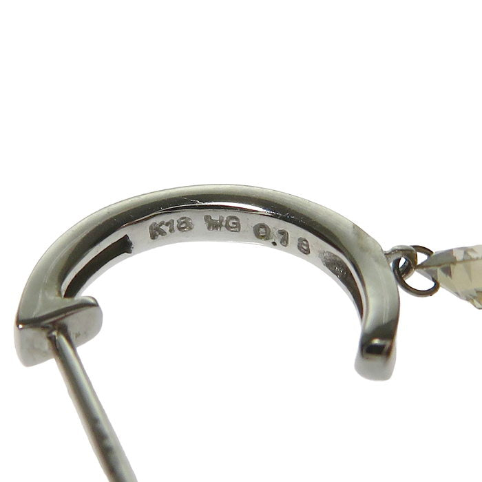 フープ ダイヤモンド 0.18×2ct ピアス K18WGホワイトゴールド 18金 1.5 