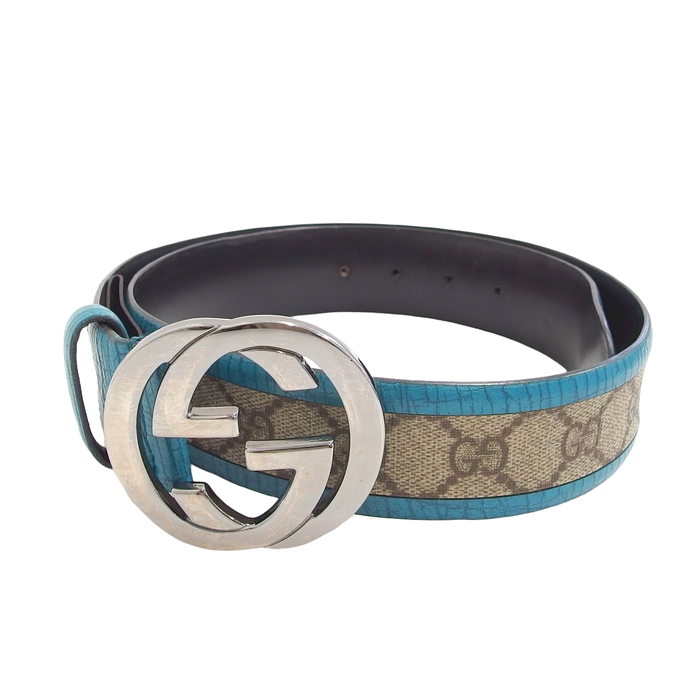 GUCCI/グッチ】 142931 インターロッキングG ベルト GGプラス/レザー  
