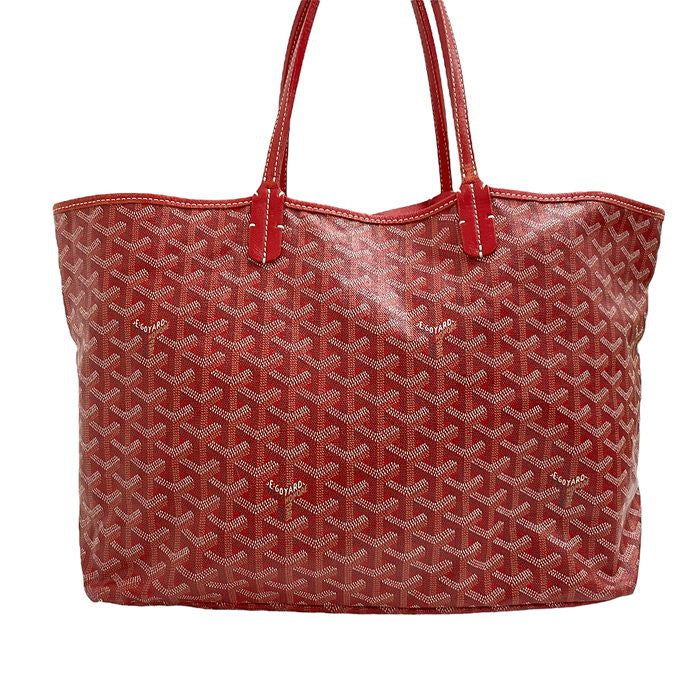 【GOYARD/ゴヤール】 サンルイPM ヘリンボーン柄 トートバッグ PVC/レザー 赤 レディース【中古】【真子質店】【BL】, 【SMoK】