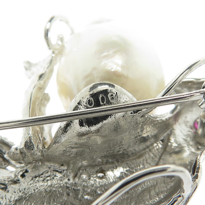 鳥モチーフ ネックレス兼用 南洋バロック真珠 ダイヤモンド 計0.06ct ルビー ブローチ K14WGホワイトゴールド 14金 14.5g レディース
【中古】【真子質店】【NN】




【Dxx】
