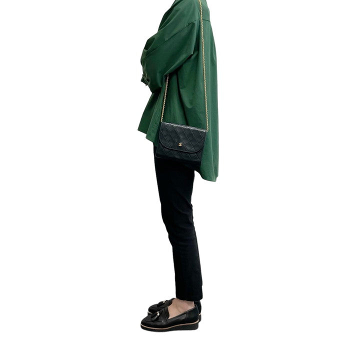 CHANEL シャネル ミニチェーンショルダー ココマーク シルバー金具 ショルダーバッグ コットン レディース