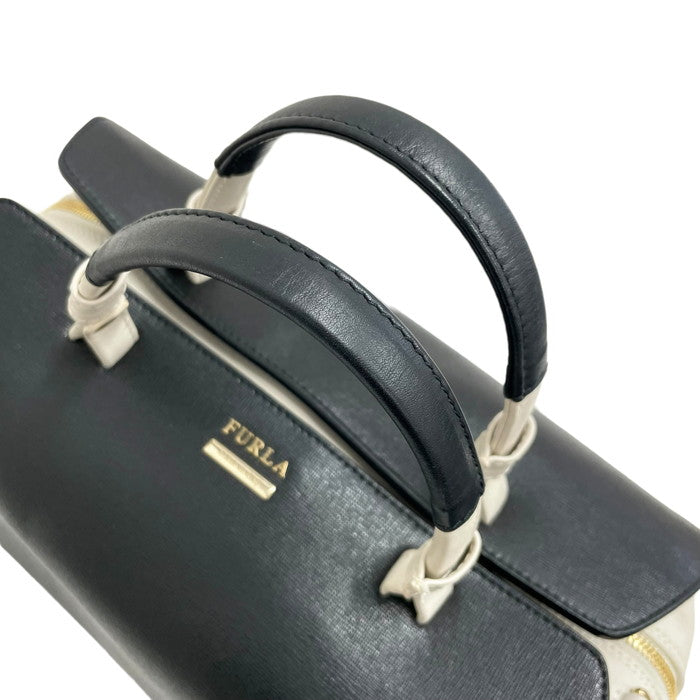 Furla/フルラ】 2WAY ミニ ボストンバッグ ヴィーナス黒×アイボリー レディース【中古】【真子質店】【NN】 【Kx】 – 真子質店  PawnShopMAKO