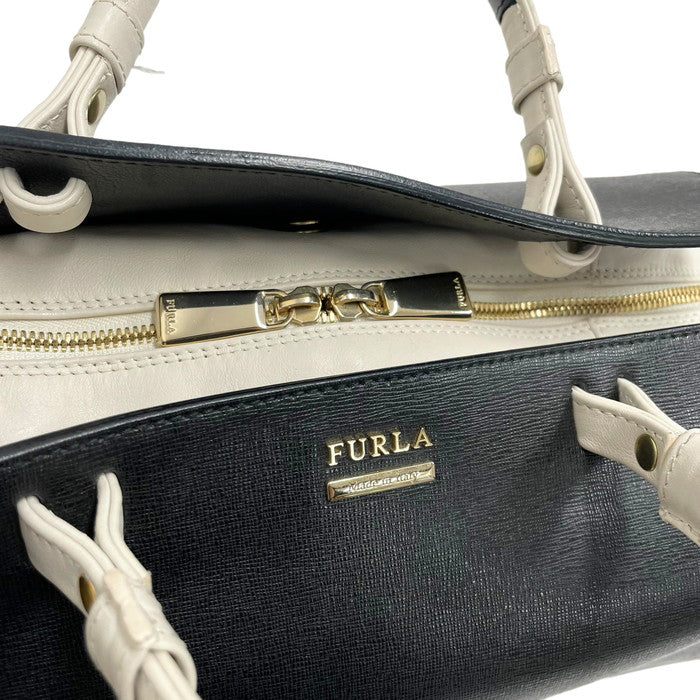 Furla/フルラ】 2WAY ミニ ボストンバッグ ヴィーナス黒×アイボリー レディース【中古】【真子質店】【NN】 【Kx】 – 真子質店  PawnShopMAKO