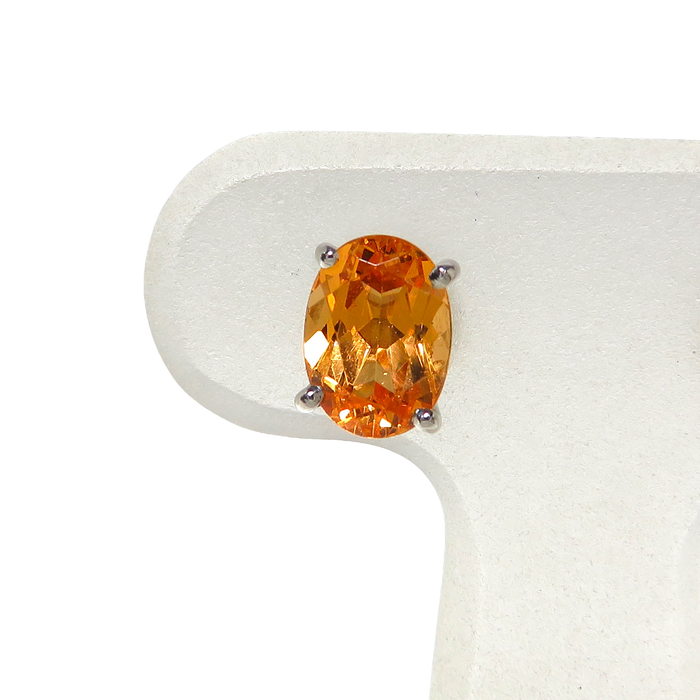 スタッド スペサルティンガーネット 1.12/1.18ct ピアス K18WGホワイト 