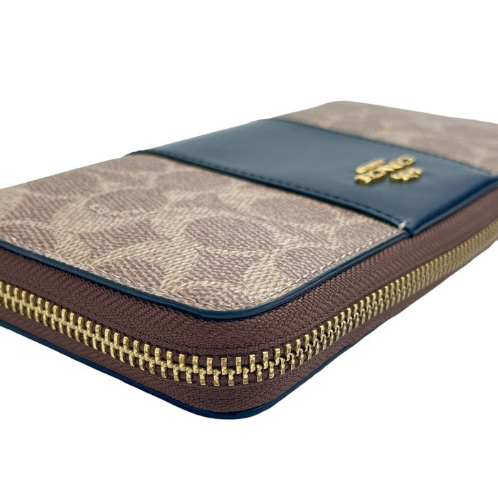 COACH 長財布 黒/ベージュ/白 COACH/コーチ】 シグネチャー 31546 長財布 PVC/レザー ベージュ
