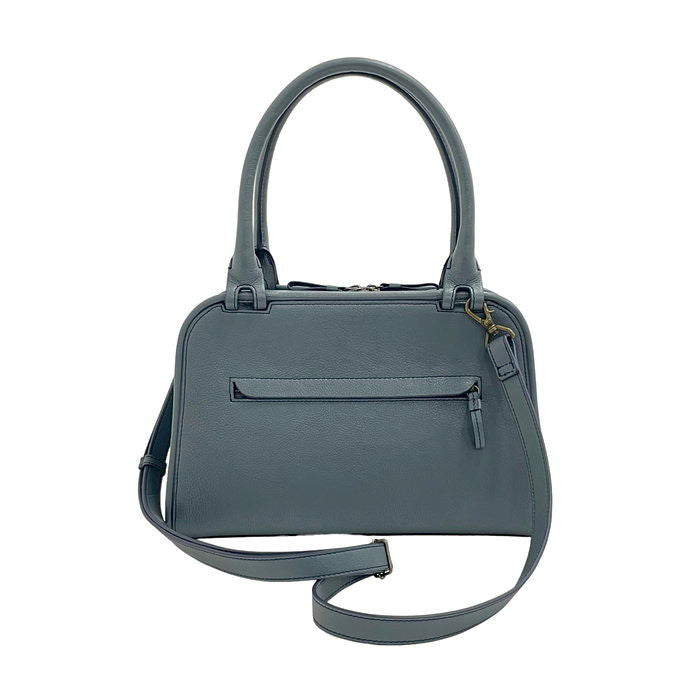 美品✨ マザーハウス 2WAY ハンドバッグ 本革 ショルダーストラップ付 マザーハウス 2WAY ショルダー ハンドバッグ レザー グレー レディース