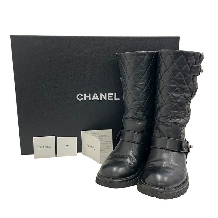 シャネル CHANEL エンジニアブーツ 38 25㎝ - www.stedile.com.br