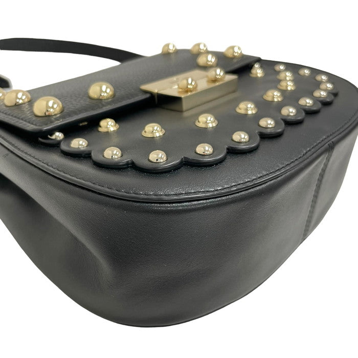 Kate Spade/ケイトスペード】 スタッズ ショルダーバッグ レザー 黒 