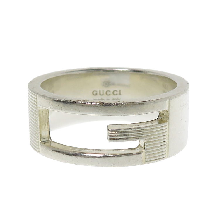 14号【GUCCI/グッチ】 ブランデッド Gリング リング・指輪 シルバー925