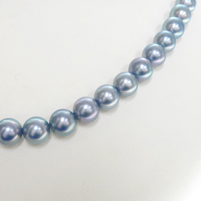 アコヤ真珠 (グレー染め) 6.8～7.5mm ネックレス シルバー 33.9g 43cm