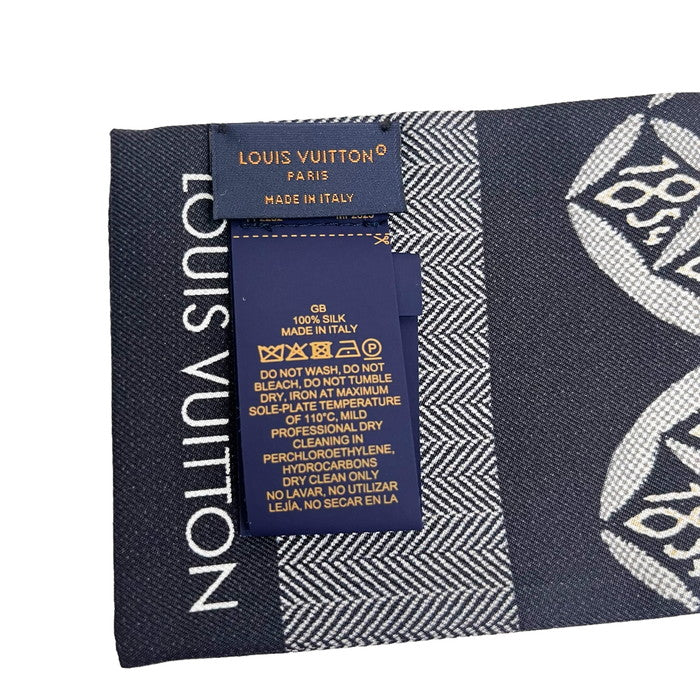 【LOUIS VUITTON/ルイ・ヴィトン】 バンドー・SINCE 1854 MP2825 スカーフ シルク100％  ユニセックス【中古】【真子質店】【BL】, 【TIx】