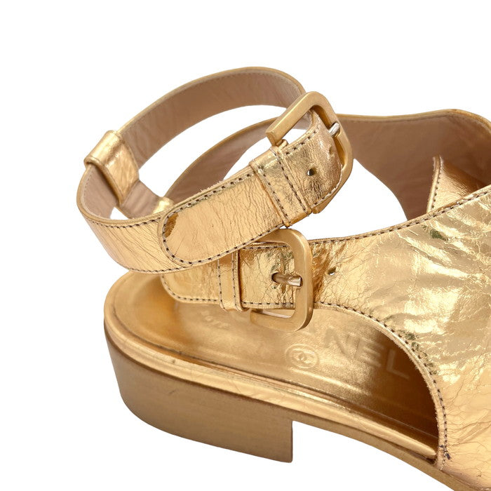 CHANEL/シャネル】 G30805 サンダル レザー ゴールド レディース【中古