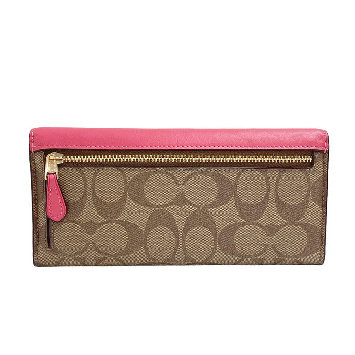 新品未使用 COACH 長財布 ターンロック C3315 ピンク COACH/コーチ】 シグネチャー C3315 長財布 レザー/PVC ピンク