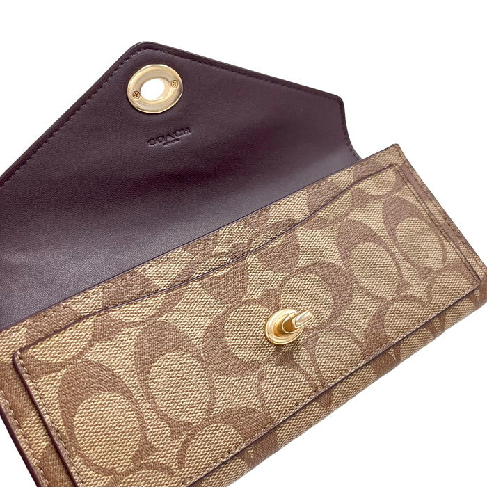 COACH/コーチ】 シグネチャー C3315 長財布 レザー/PVC ピンク