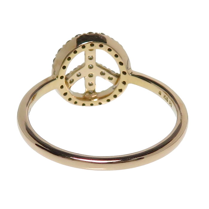 11号 ピースマーク 平和の象徴 ダイヤモンド 計0.23ct リング・指輪