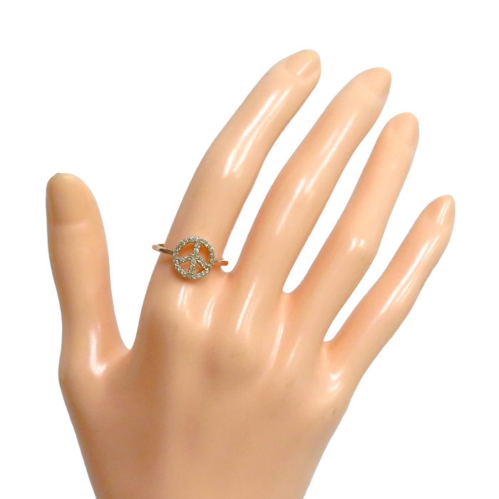 11号 ピースマーク 平和の象徴 ダイヤモンド 計0.23ct リング・指輪
