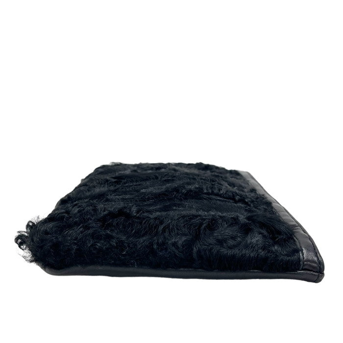 LOEWE/ロエベ】 ポーチ レザー/ファー 黒 レディース【中古